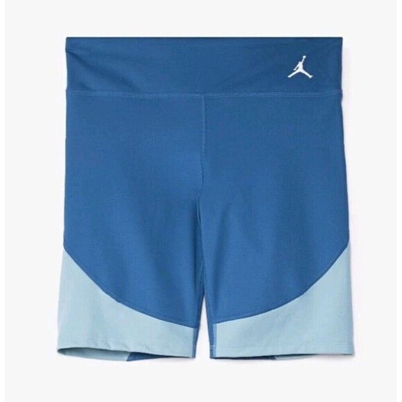 Jordan Active Tight Fit Bike Shorts Women's Large Blue Activewear D05026-407 New - Picture 1 of 6